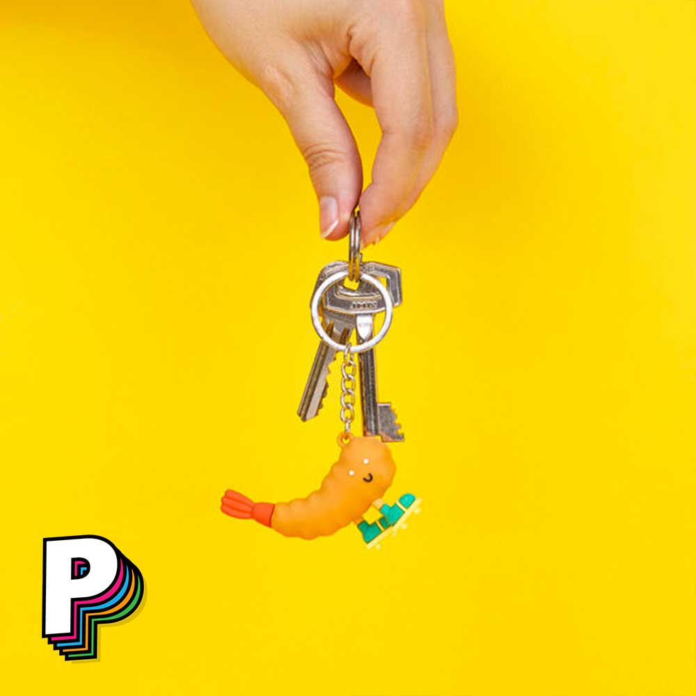 Porte-clés Crevette Ebi-T Kawaii Ramen avec trousseau 