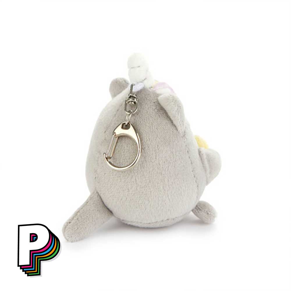 Porte-clés peluche chat gris Starry Fluffy Kawaii de dos