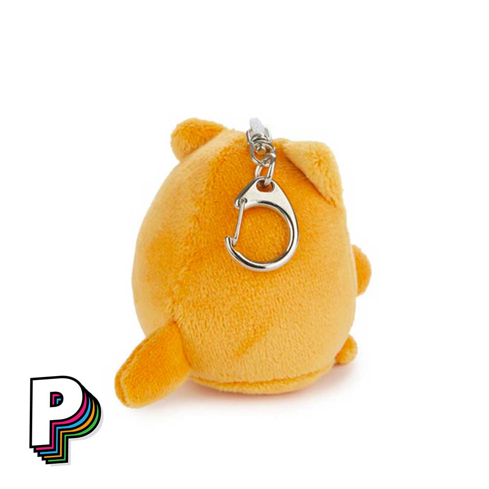 Porte-clés peluche chat orange Gamer Fluffy Kawaii de dos