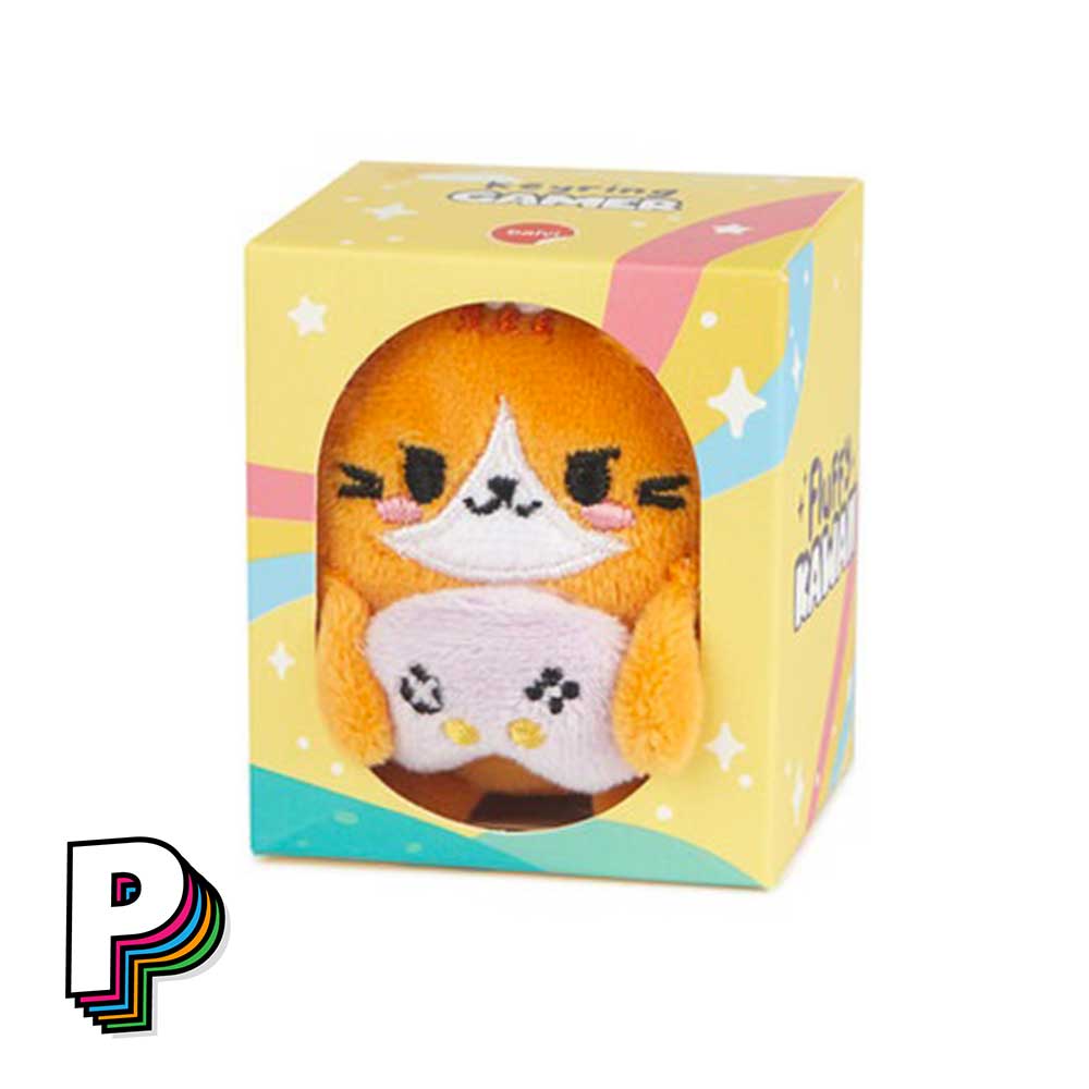 Porte-clés peluche chat orange Gamer Fluffy Kawaii boite