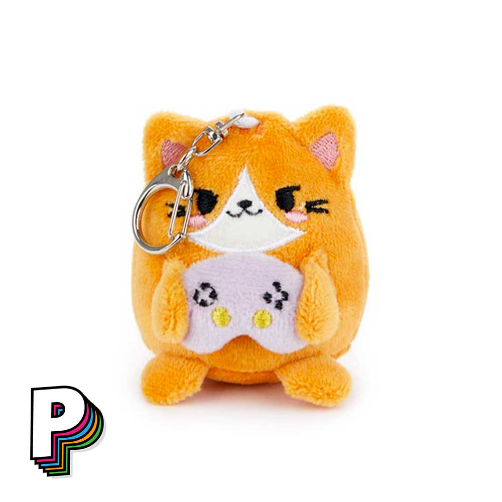 Porte-clés peluche chat orange Gamer Fluffy Kawaii
