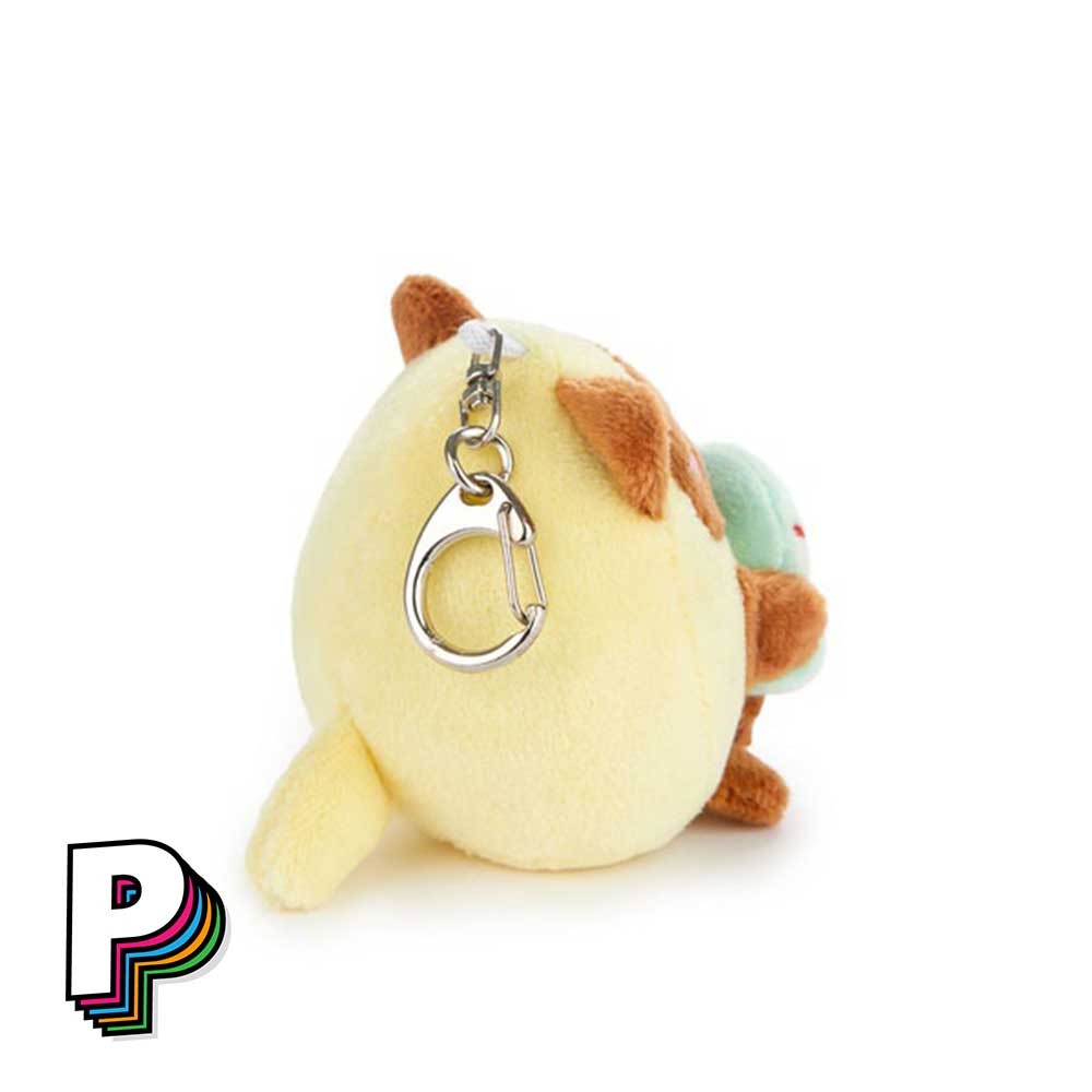 Porte-clés peluche chat Minty Jaune Fluffy Kawaii de côté