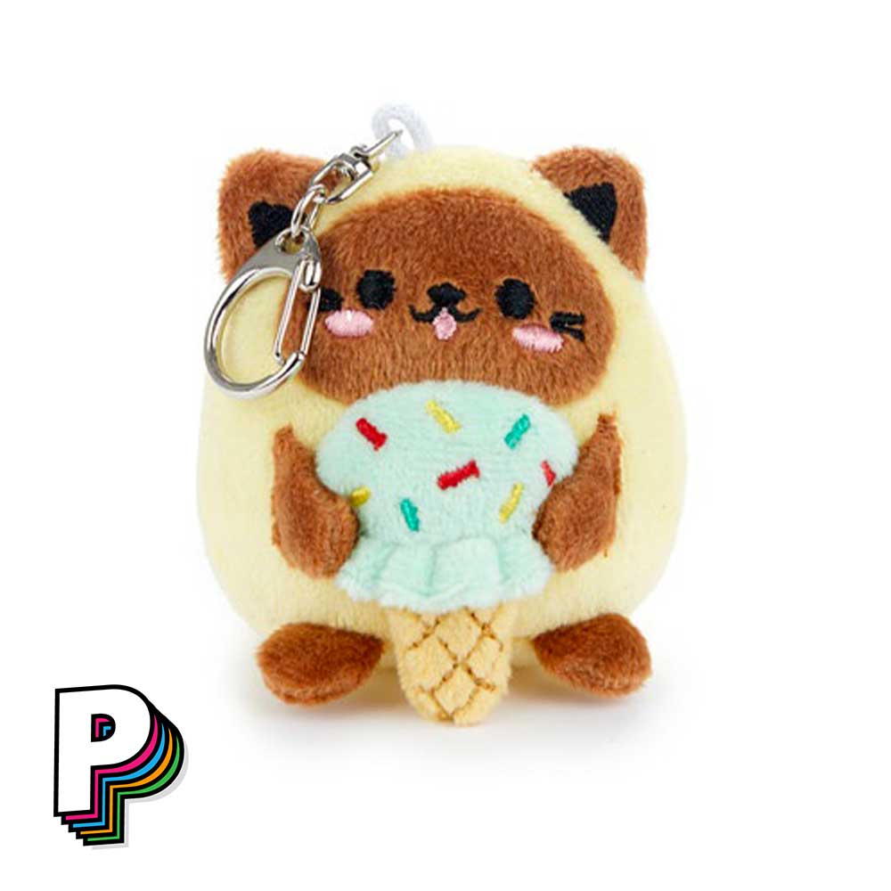 Porte-clés peluche chat Minty Jaune Fluffy Kawaii