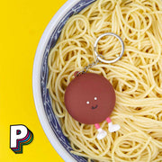 Porte-clés Ramen Takeshi Kawaii dans bol de nouilles