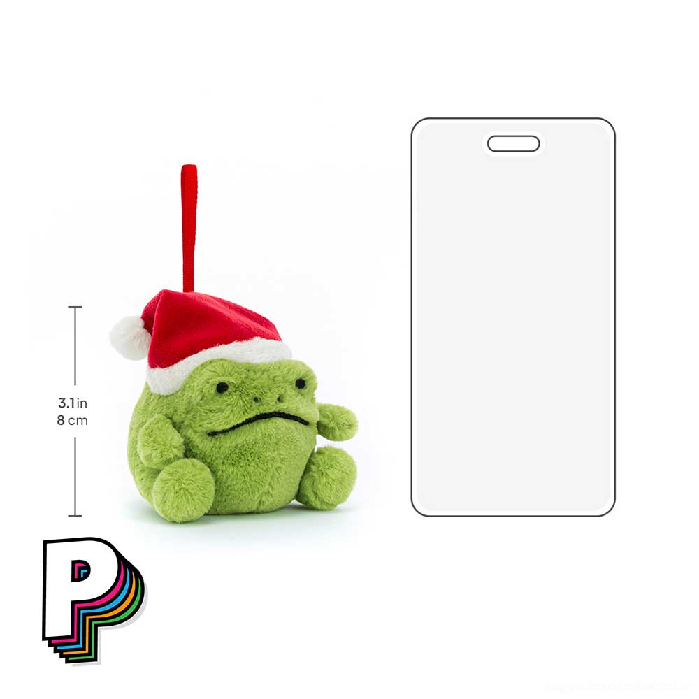 Dimensions Peluche grenouille de Noël à suspendre Ricky Rain Frog de Jellycat
