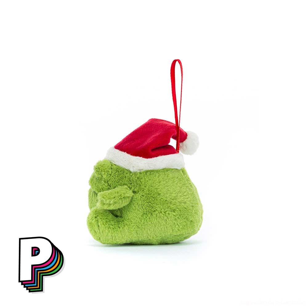 Peluche grenouille de Noël à suspendre Ricky Rain Frog de Jellycat de ôté