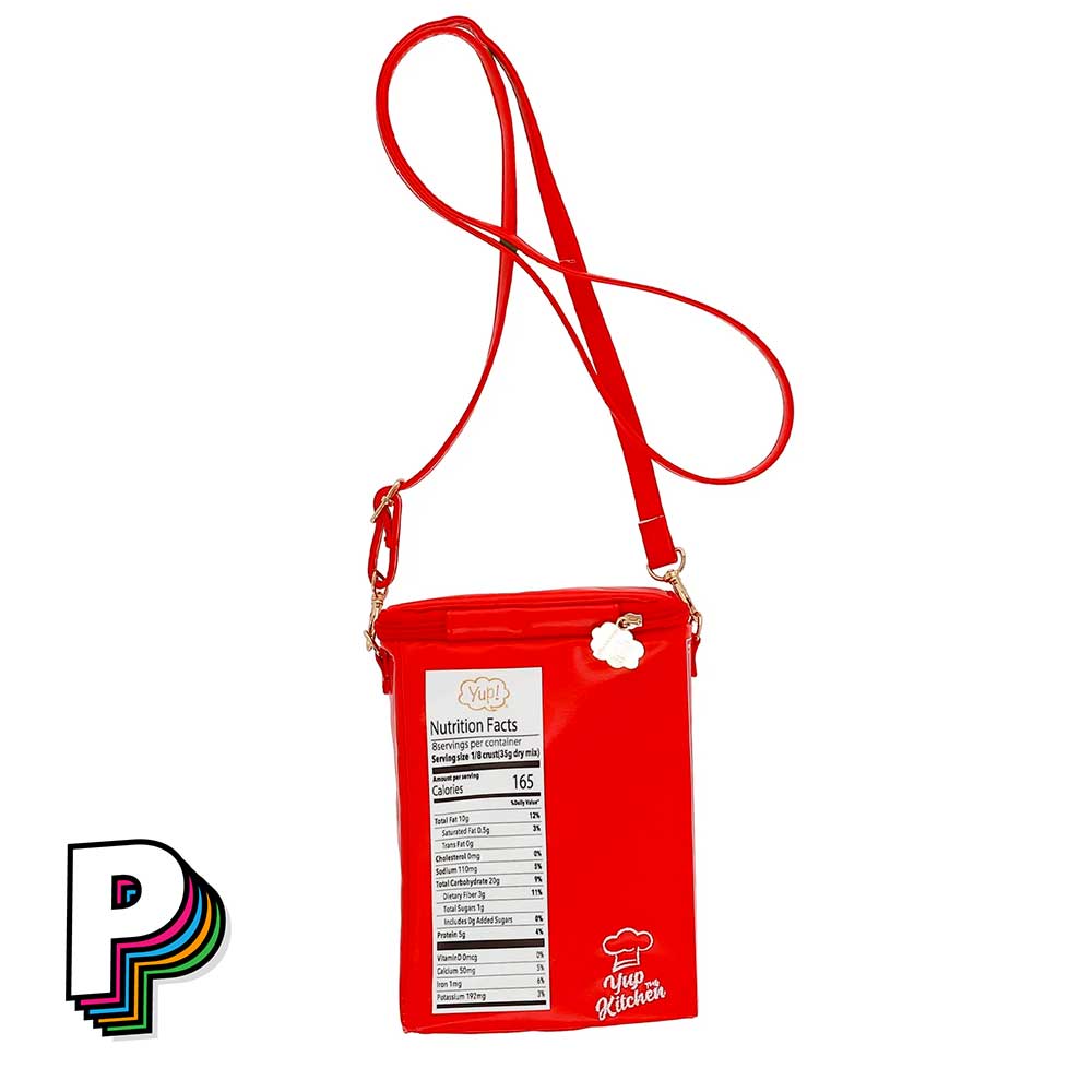 Dos du sac avec liste des ingrédients pizza