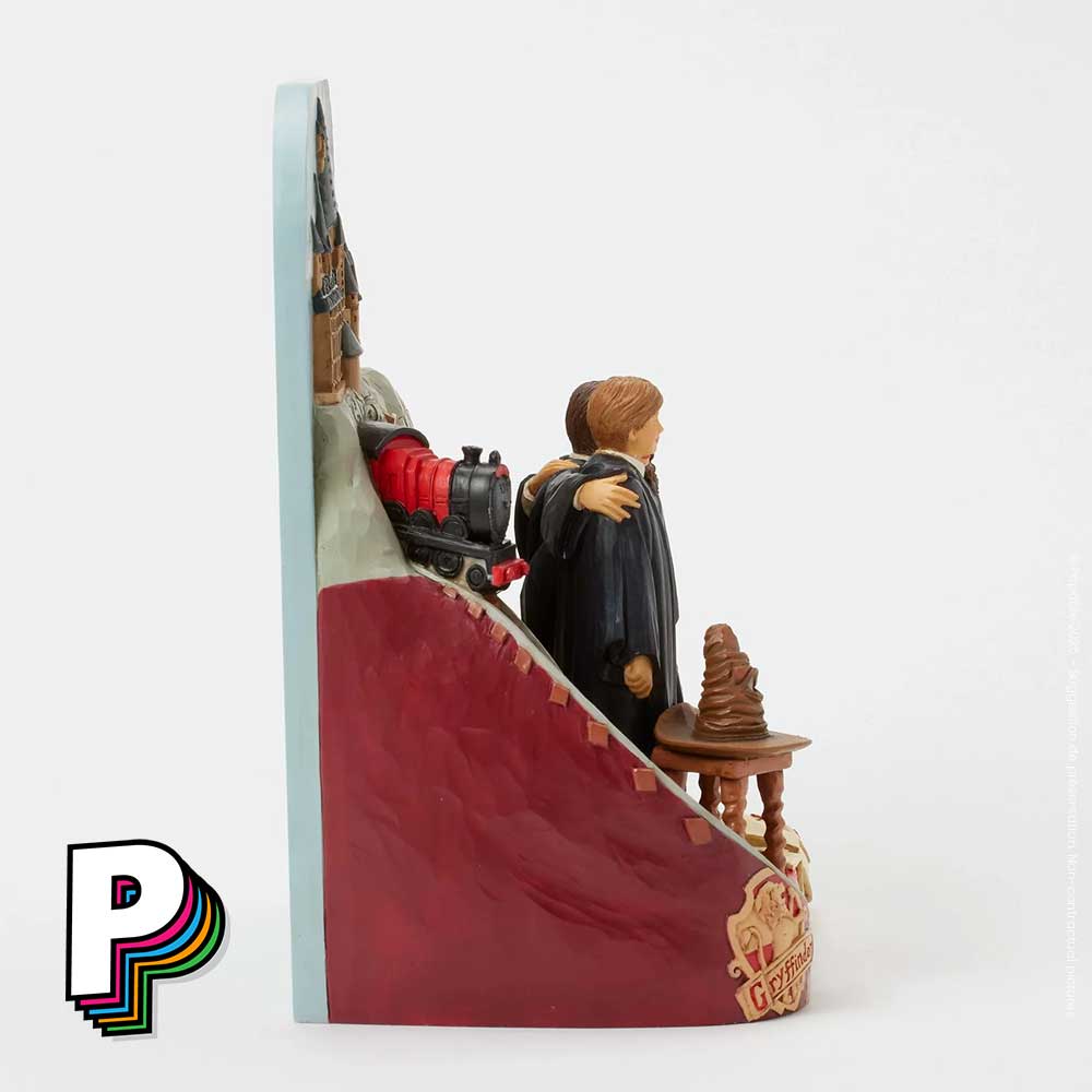 Figurine Trio Harry Ron Hermione Château Poudlard de Harry Potter de côté