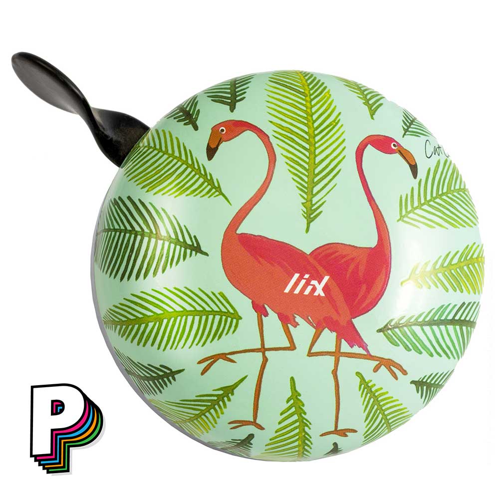 Sonnette verte XXL Flamants Roses pour vélo de LIIX