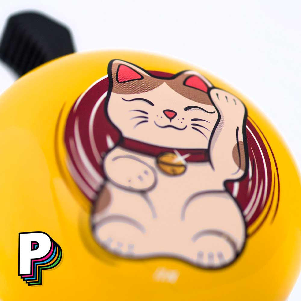 Détails illustration sonnette chat porte-bonheur