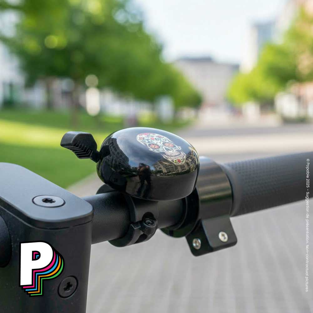 Sonnette Tête de mort Mexicaine pour vélo de LIIX sur guidon trottinette 