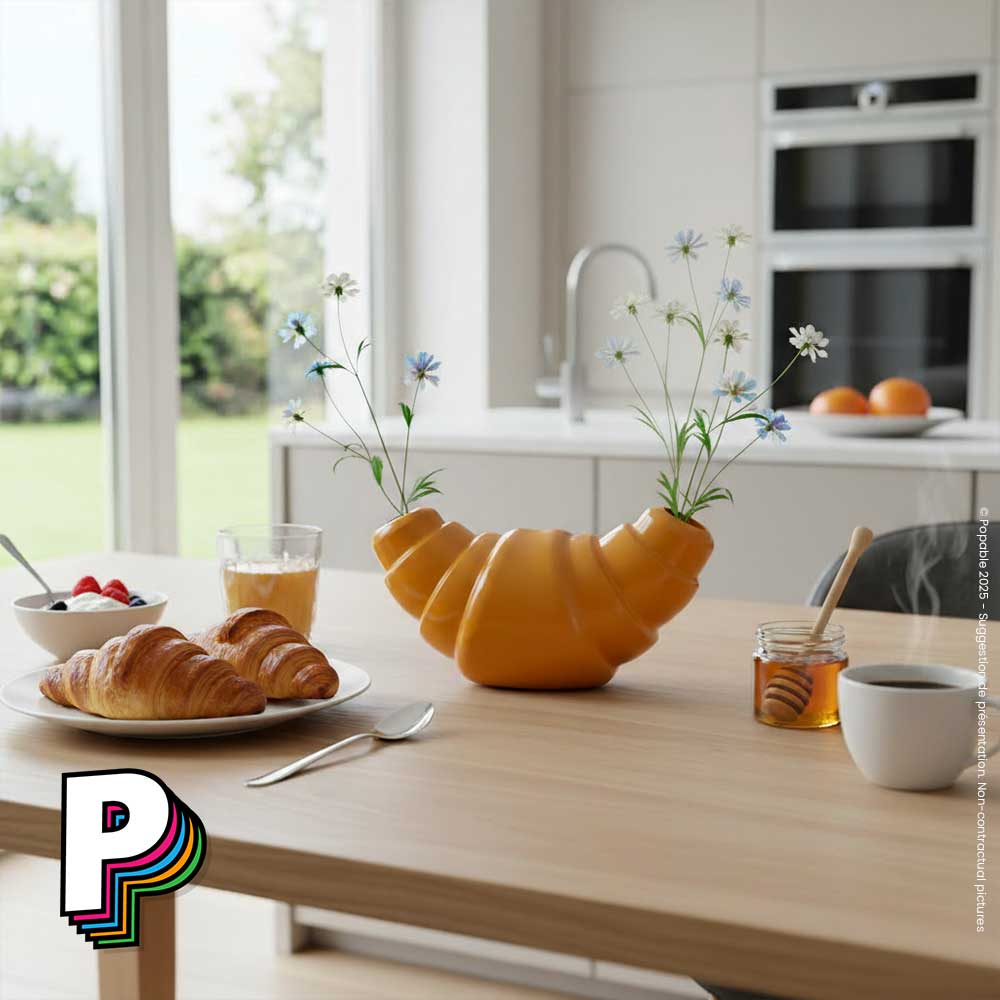 Vase Croissant en céramique de Fluid Market dans cuisine